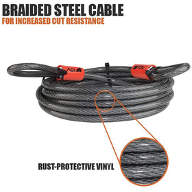 Detail of BV Heavy-Duty 15FT cable with seven braided strands