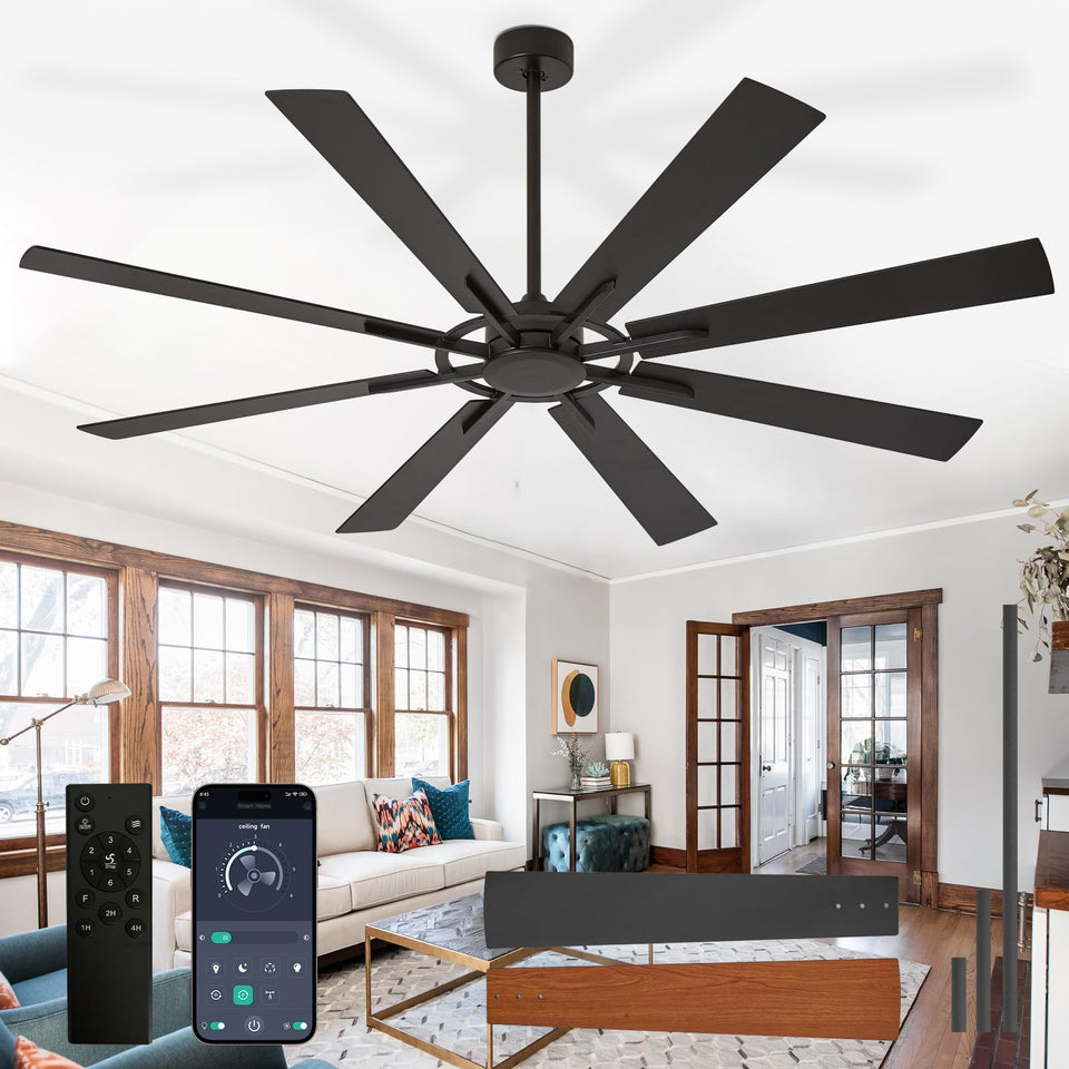 BvenuBigLite 72-inch ceiling fan diameter for large rooms.
