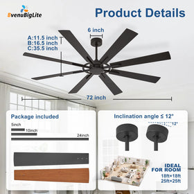 BvenuBigLite dual-finish blades in black and walnut for versatile decor.