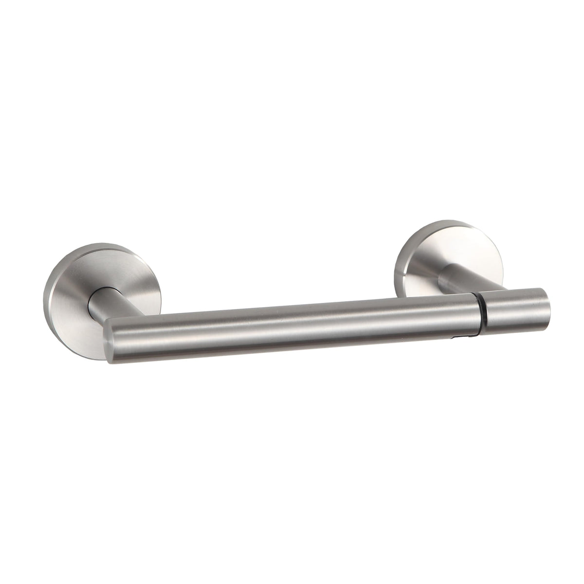 BVL brushed nickel wall mount toilet paper holder for quick roll changes