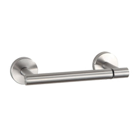 BVL brushed nickel wall mount toilet paper holder for quick roll changes
