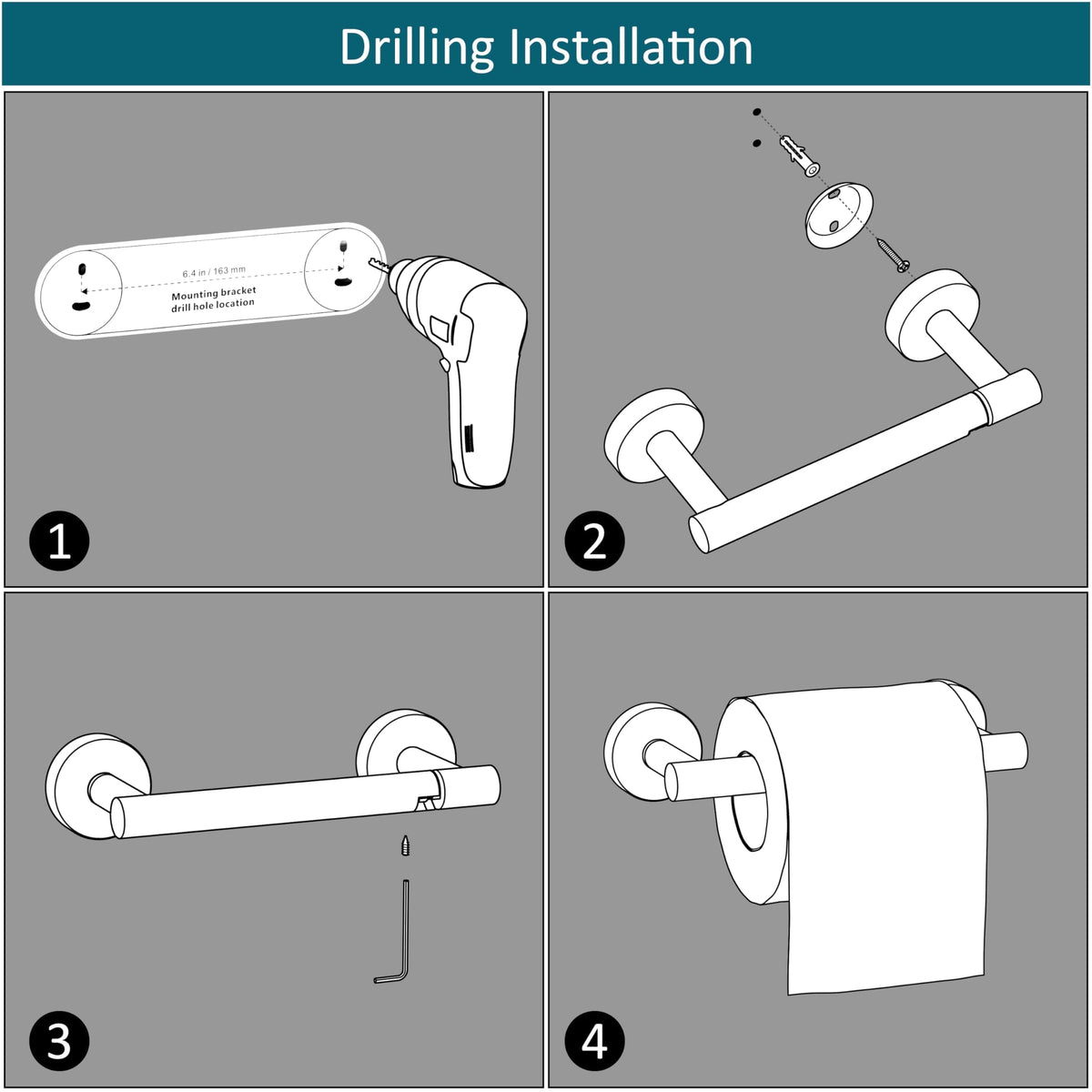 BVL wall-mount holder keeps mega rolls neatly ready