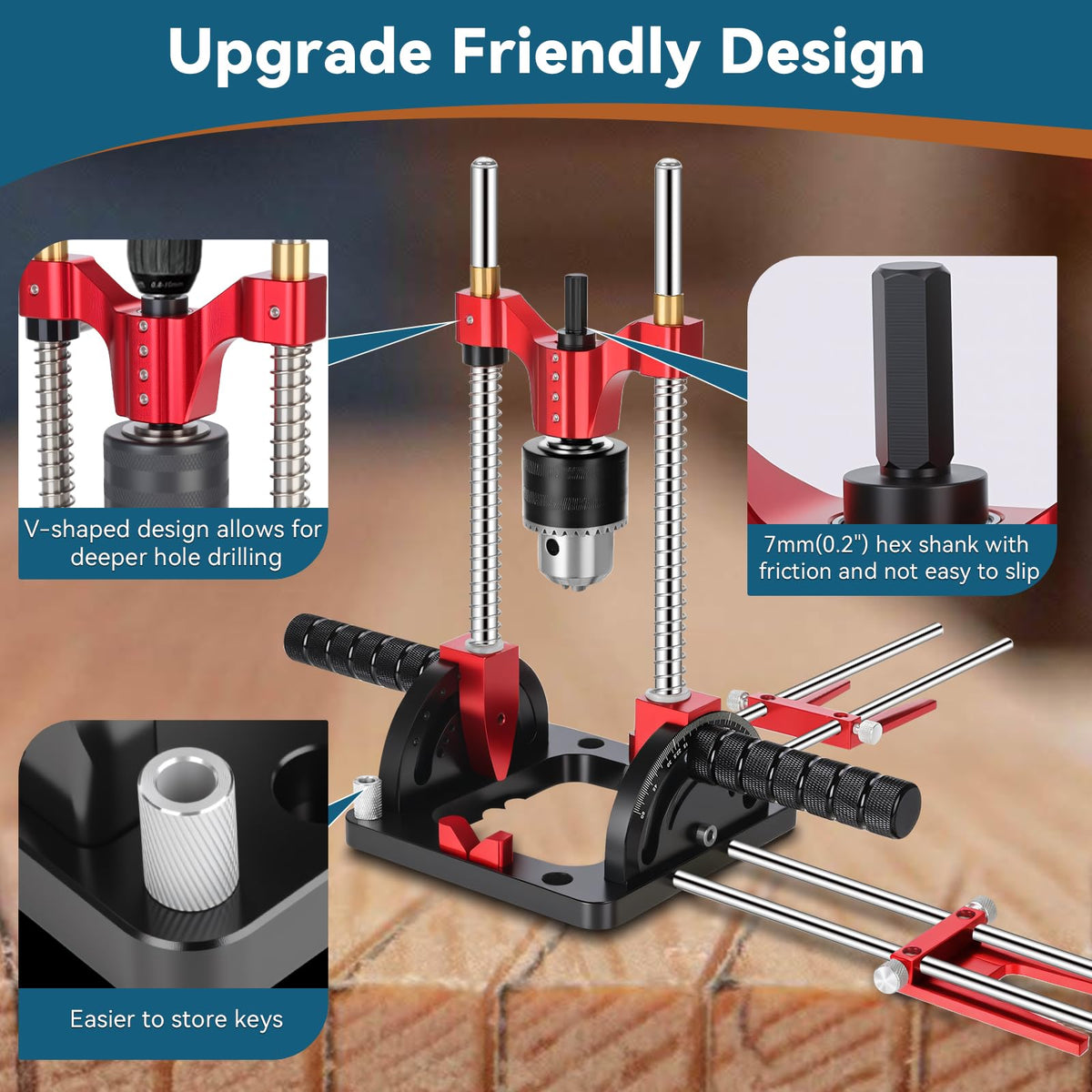Bvomheez guide set to 0–60 degrees for accurate angled drilling