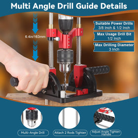 Bvomheez drill guide with self-centering pins keeps bits aligned for clean holes