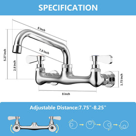 BWE 360-degree swivel spout enables flexible rinsing from any angle.