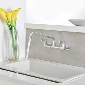 BWE 360-degree swivel spout helps access every corner of the sink.