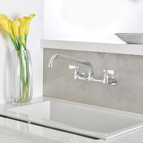 BWE 8-inch center commercial faucet fits large sinks with reach.