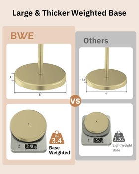 BWE roll-arm design prevents tipping and makes paper replacement easy.