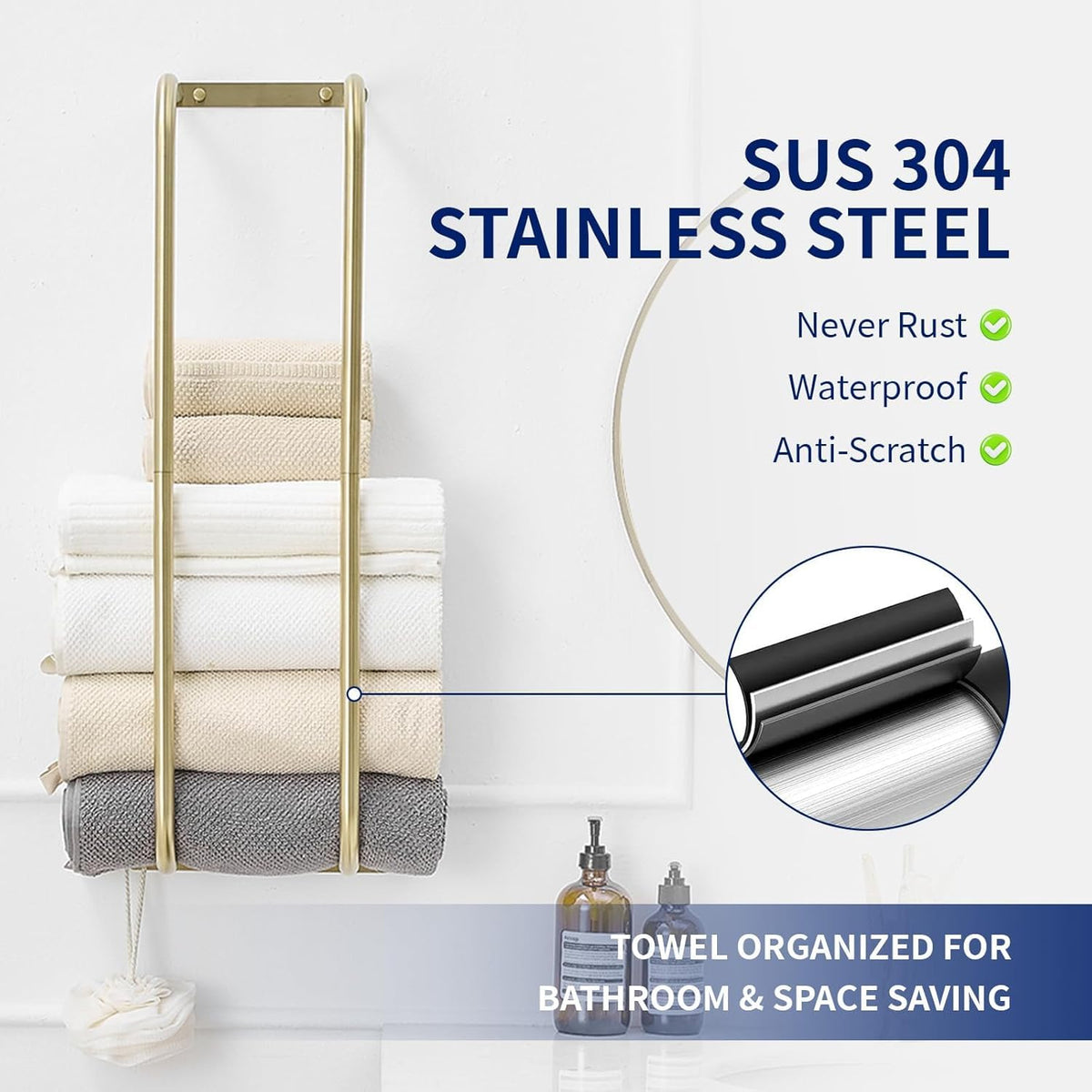 BWE towel rack installs in minutes with included hardware
