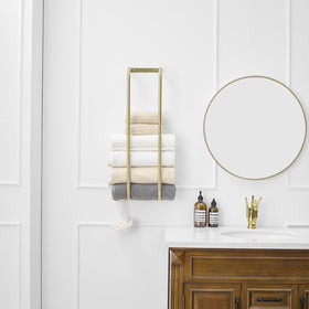 BWE wall mounted towel rack with brushed finish holds rolled towels