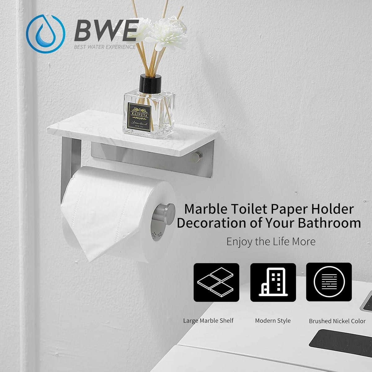 BWE wall mounted design keeps essentials within reach while saving space.
