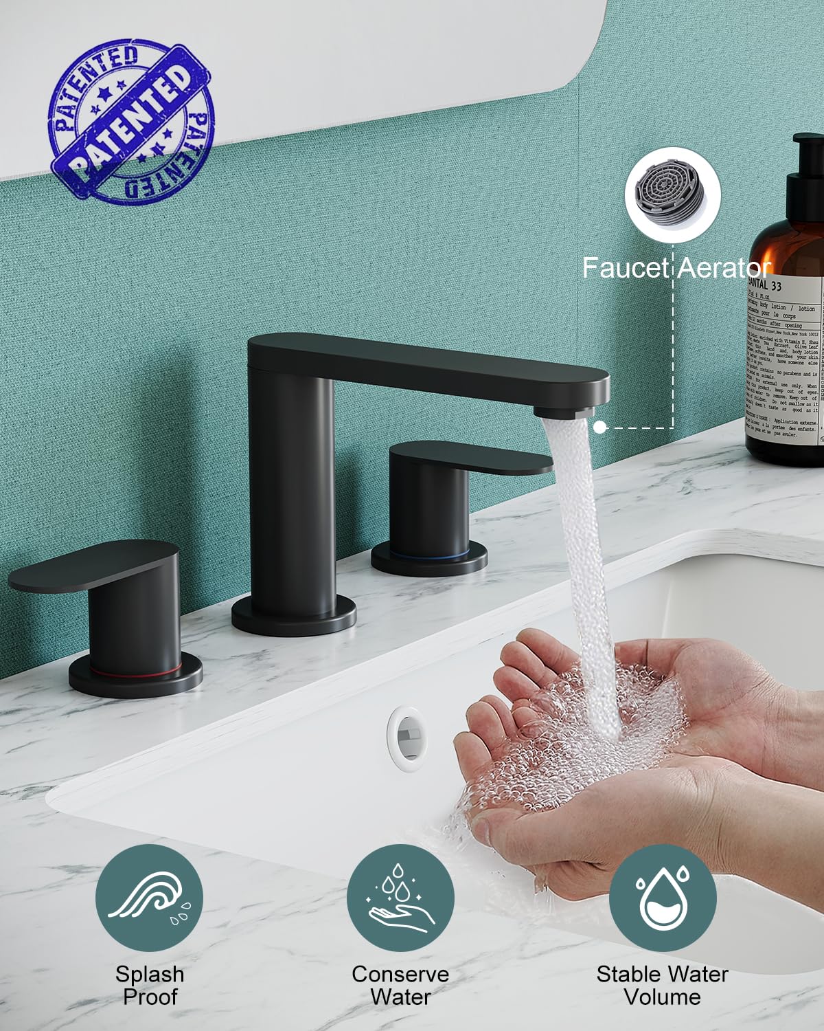 BWE matte black faucet 360 swivel spout for flexible sink access