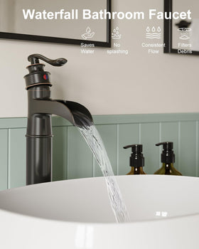 BWE vessel sink faucet with tall body for a striking vanity setup.