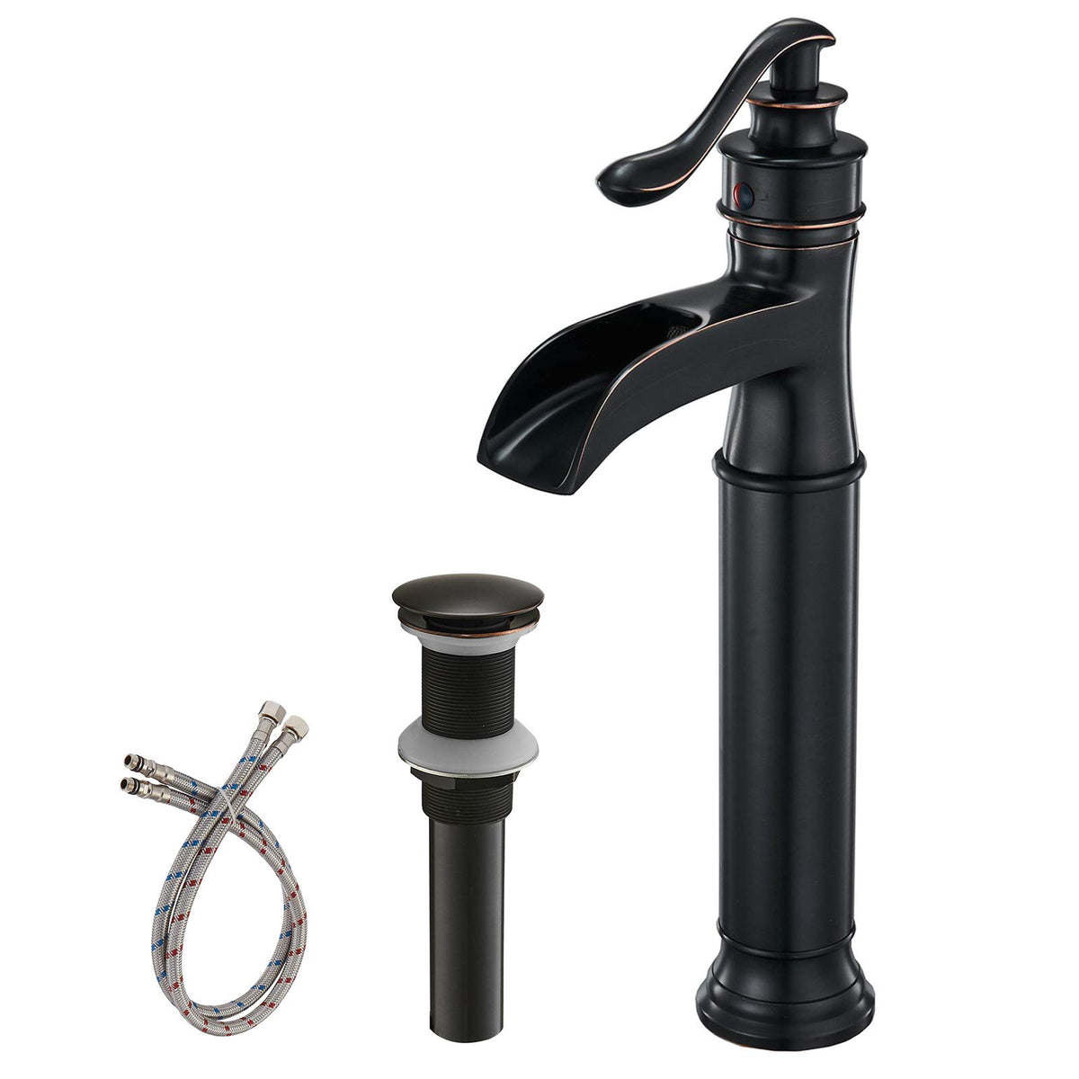 BWE waterfall spout faucet in oil rubbed bronze delivers a dramatic water presentation.