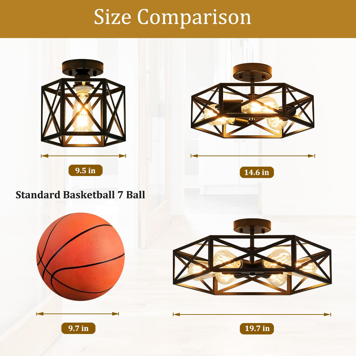 Bwxcie industrial semi-flush mount adds modern farmhouse charm