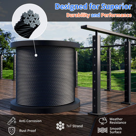 BXGGSS stainless steel cable close-up shows tight strands and corrosion resistance for outdoor use.