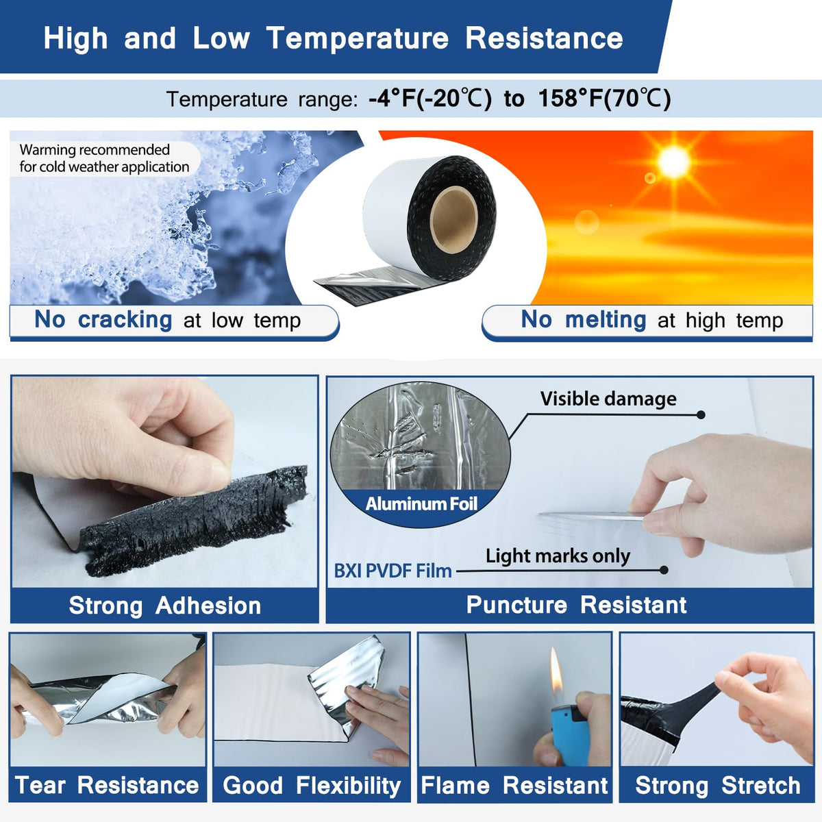 BXI waterproofing tape for roofs and windows withstands rain