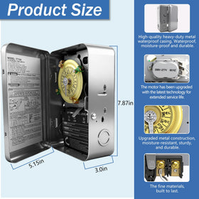 Bxmgr T104 DPST dual-circuit control supports separate pump and lighting schedules.