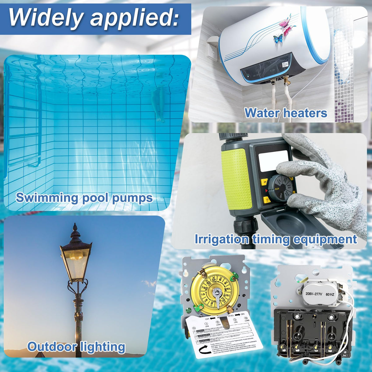 Bxmgr T104 outdoor wall-mount timer guards against moisture while powering pool equipment.