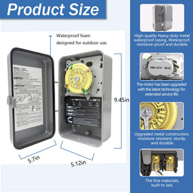 Bxmgr T104R heavy duty metal case protecting timer outdoors