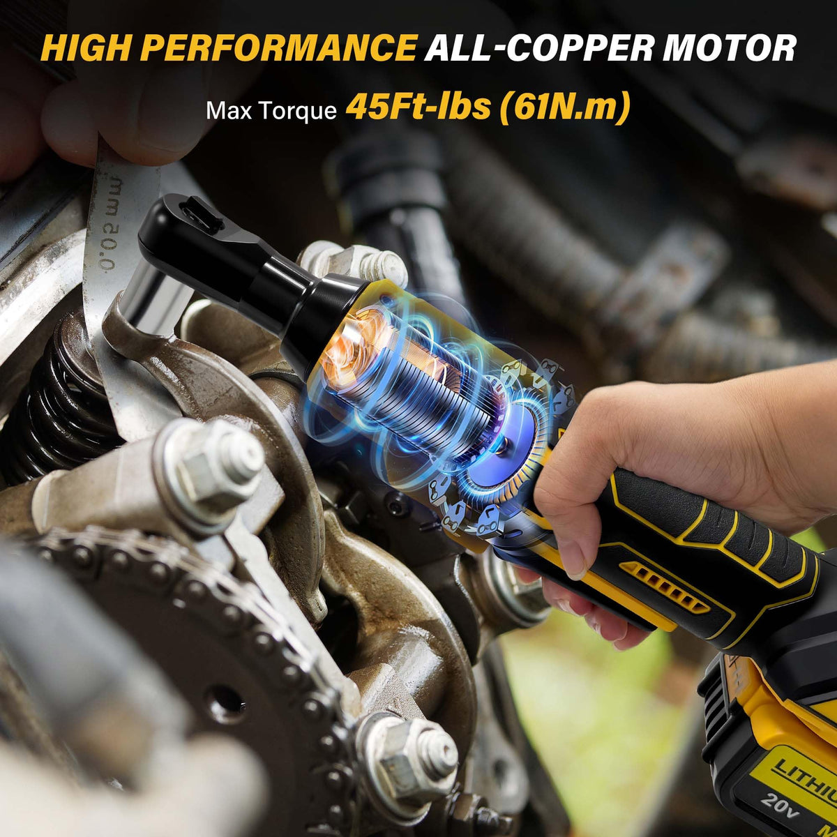 Byczone high-torque motor delivers 45 ft-lbs for automotive tasks.