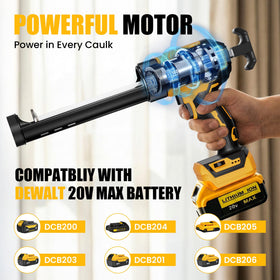Six-speed control lets you adjust flow for thin sealants and thick adhesives.