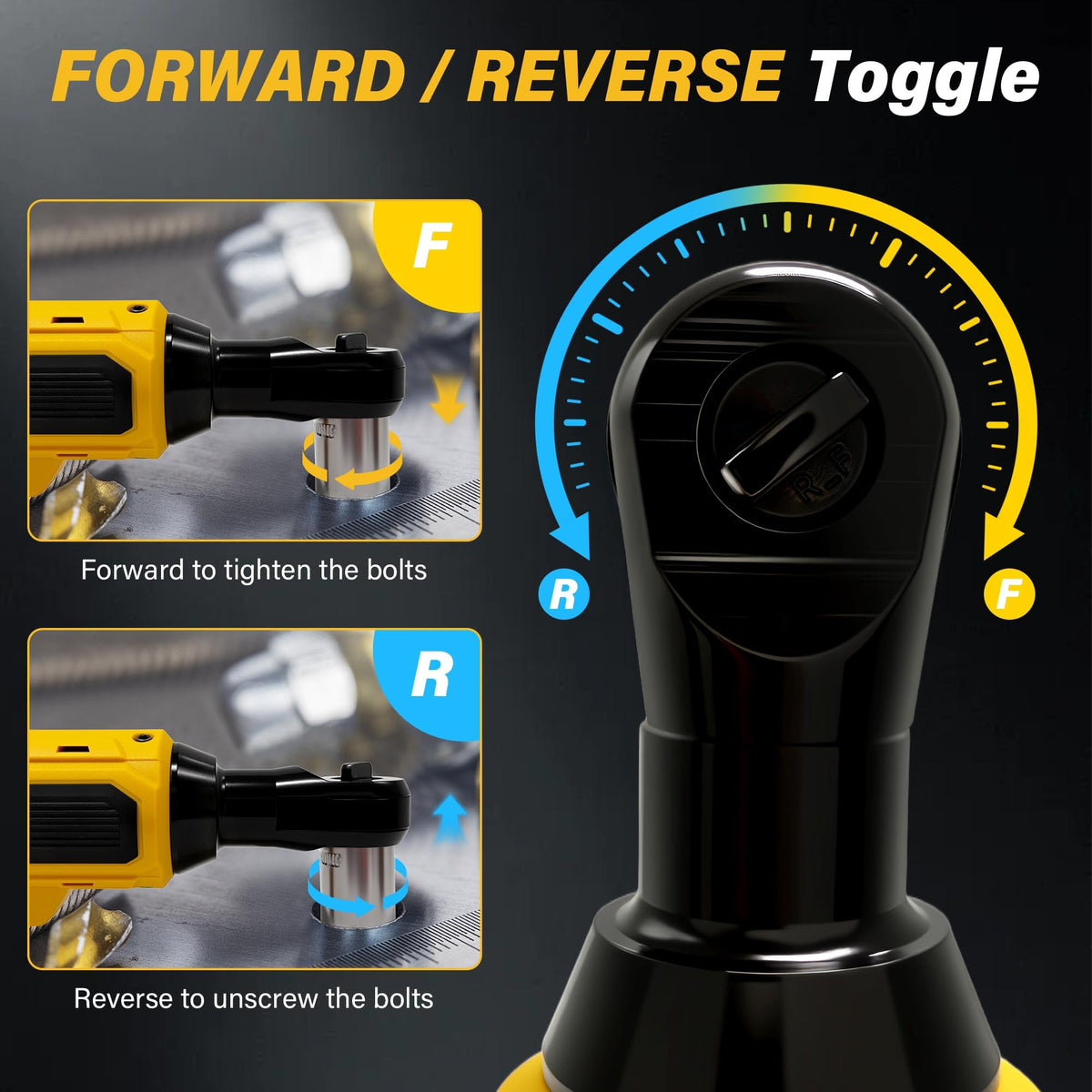 Variable-speed trigger provides precise control from 0 to 300 RPM.