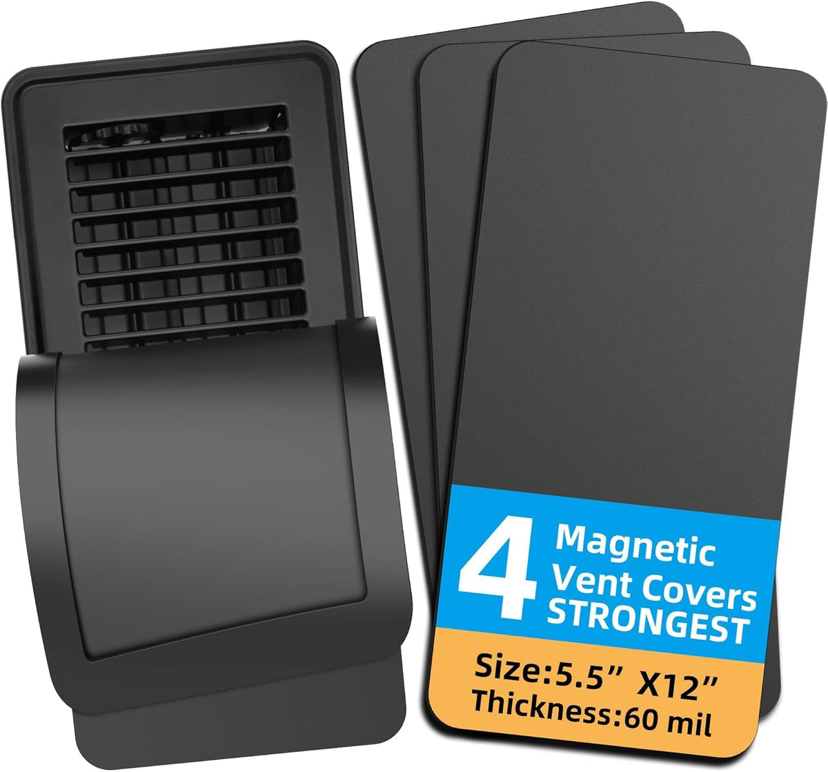 BYEWIRE magnetic vent covers in box ready for quick setup on a floor register to reduce drafts