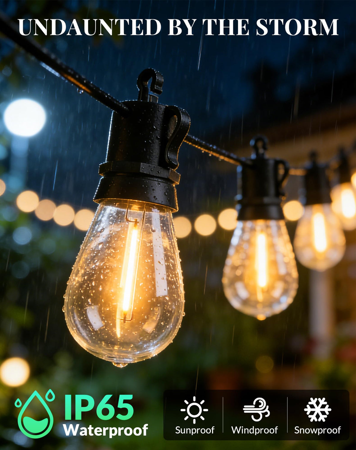 BYGUQ shatterproof LED bulbs provide durable, weatherproof ambiance for every season.
