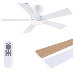 BYKISTOK 46-inch flush-mount ceiling fan light for versatile cooling and illumination