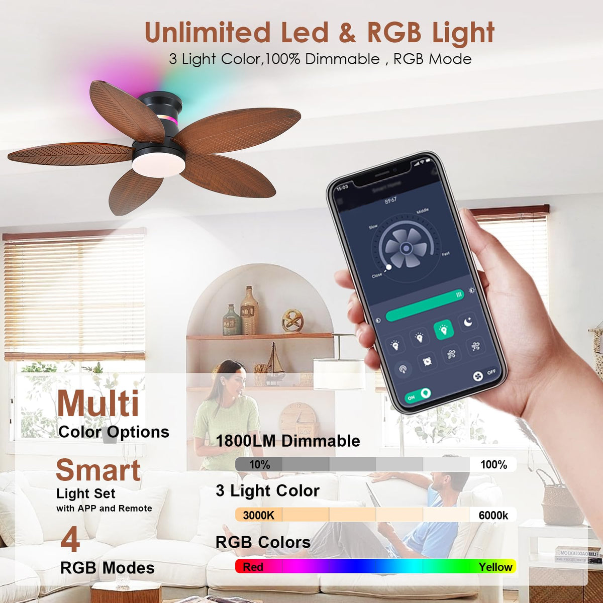BYKISTOK led light with 3CCT and dimming for mood.