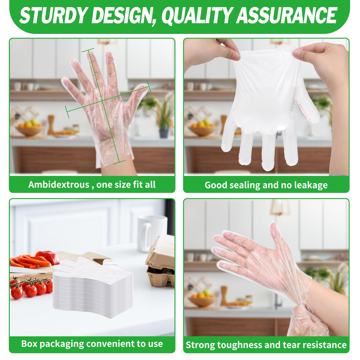 BYMORE kitchen and food prep gloves for cooking, cleaning, and packaging tasks