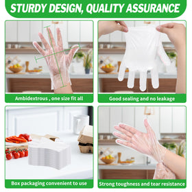BYMORE kitchen and food prep gloves for cooking, cleaning, and packaging tasks