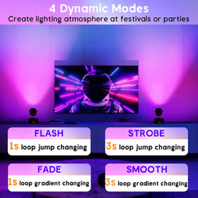 BYQY 7W RGBW uplight set in a bar or gaming room atmosphere