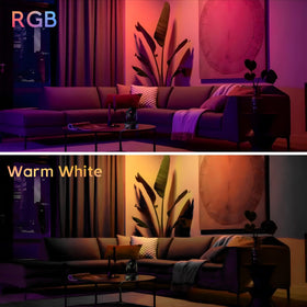 BYQY 7W RGBW uplight accenting a Christmas tree