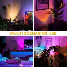 BYQY 7W RGBW uplight showing full color range for festive decor