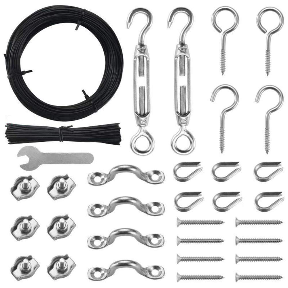 Byshun outdoor lights hanging kit cable close-up showing durable suspension for patios.