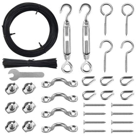 Byshun outdoor lights hanging kit cable close-up showing durable suspension for patios.