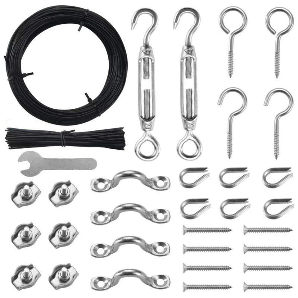 Byshun outdoor lights hanging kit cable close-up showing durable suspension for patios.