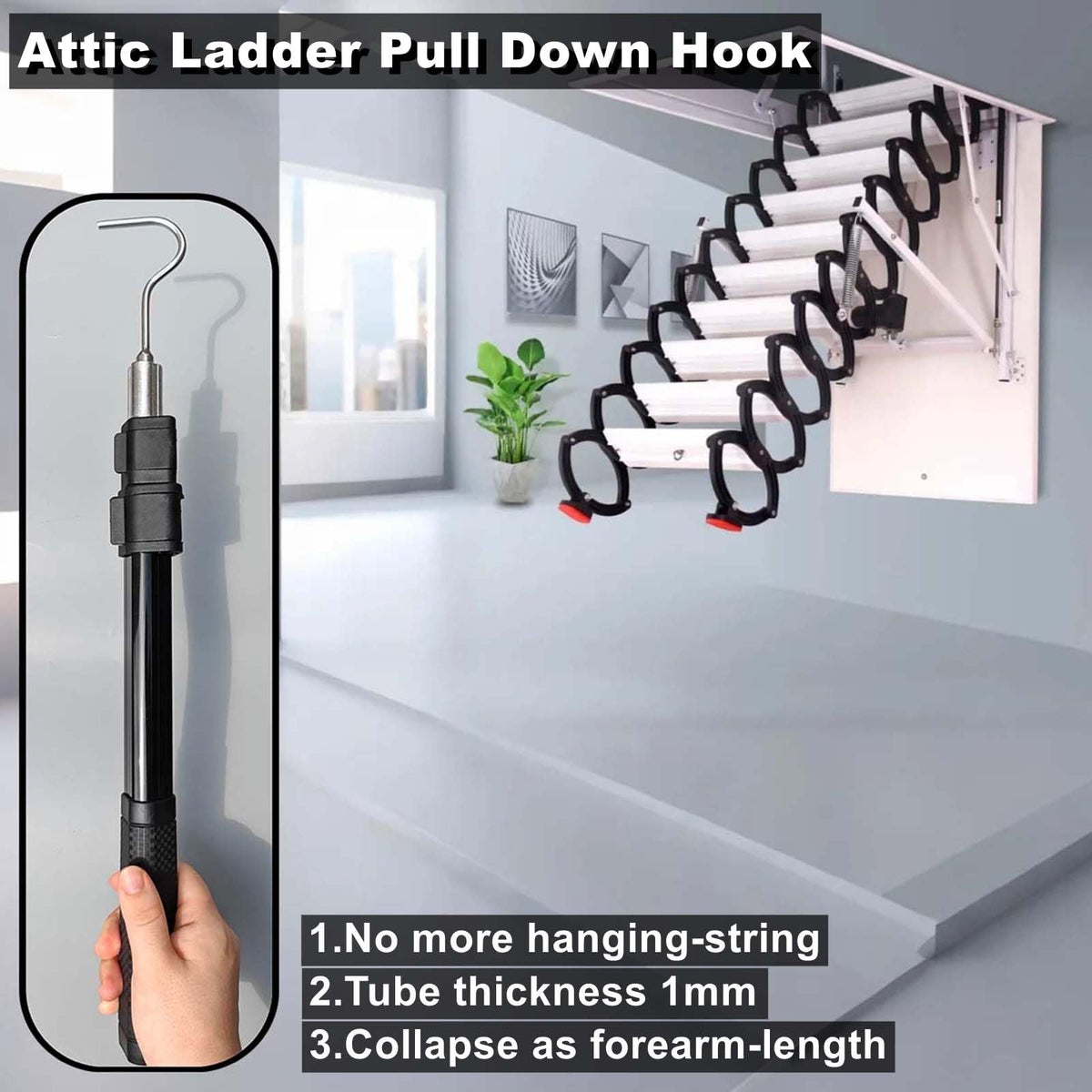 Bytcew durable buckle-clasp locking the pole at a chosen length