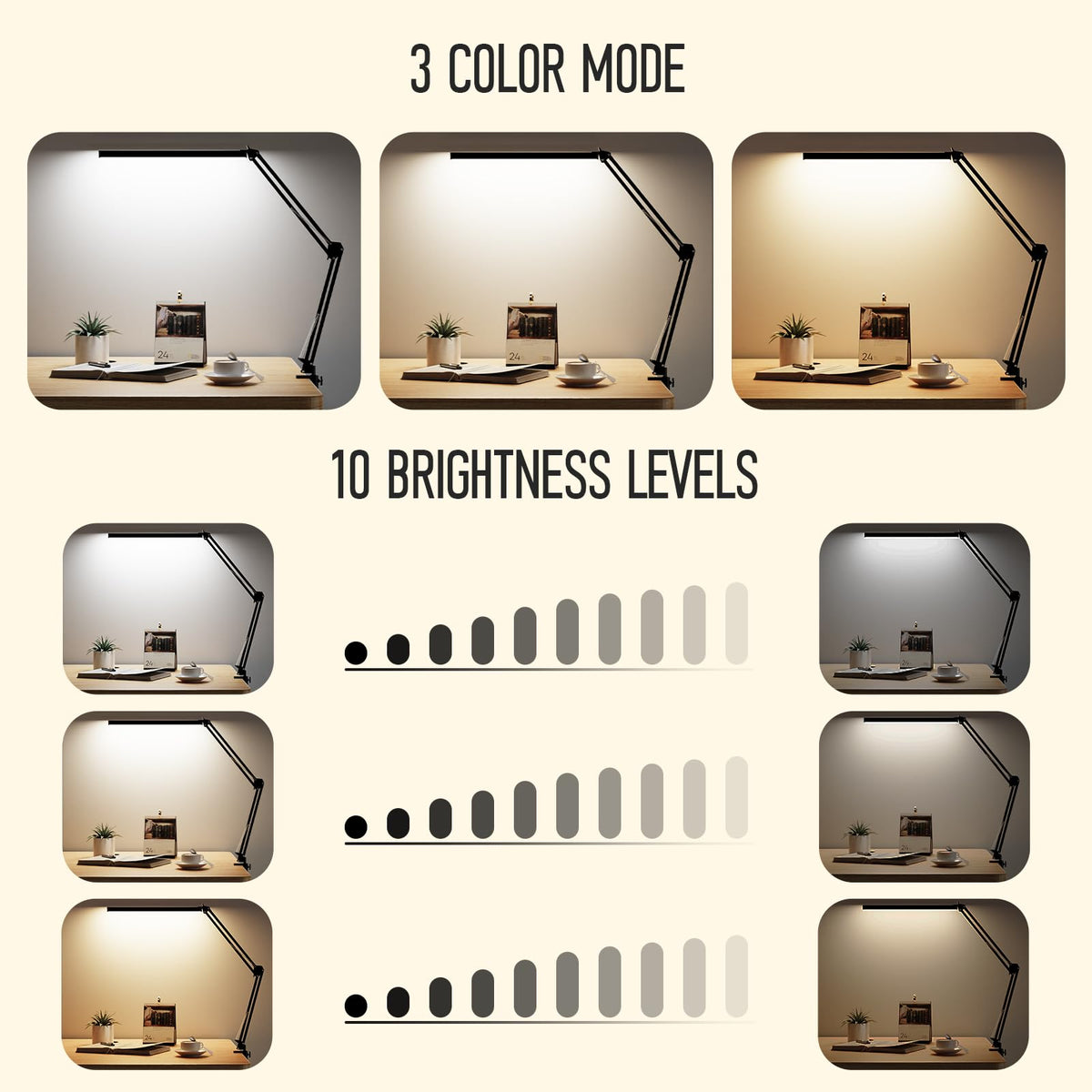 BZBRLZ extendable base with 270-degree rotation for precise task lighting.