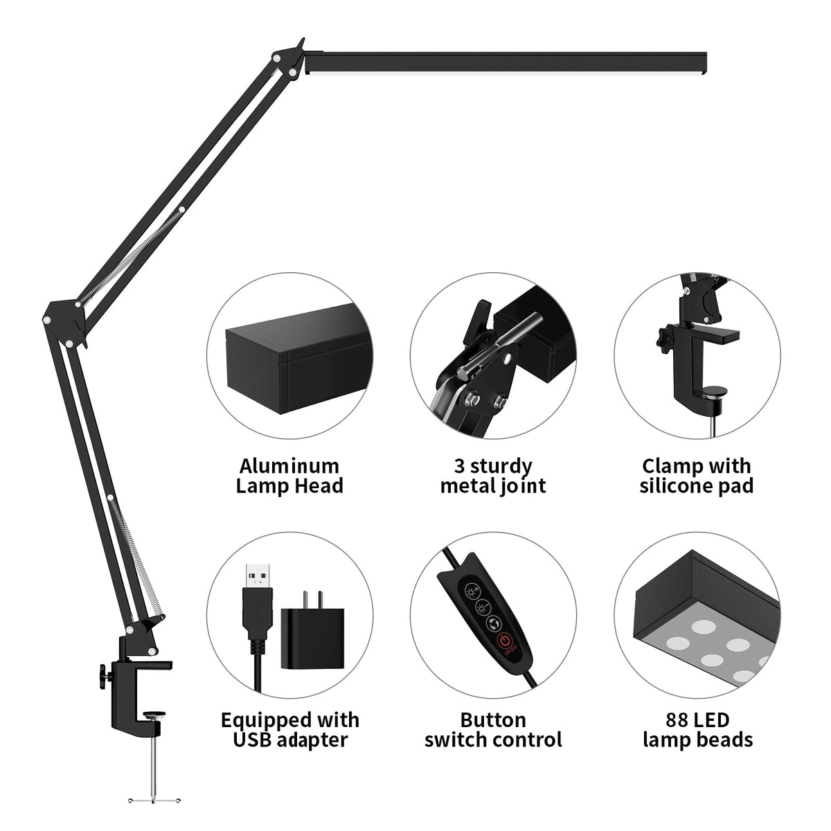 BZBRLZ 360-degree rotating lamp enables lighting from any angle.