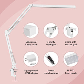BZBRLZ LED desk lamp 270° base rotation for flexible reach