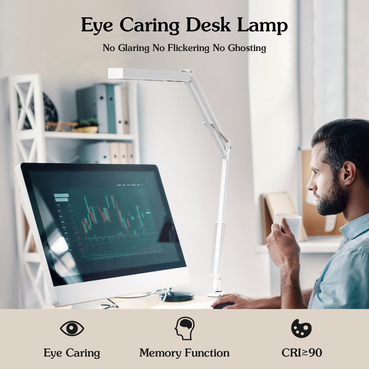 BZBRLZ LED desk lamp extends up to 29 inches for flexibility