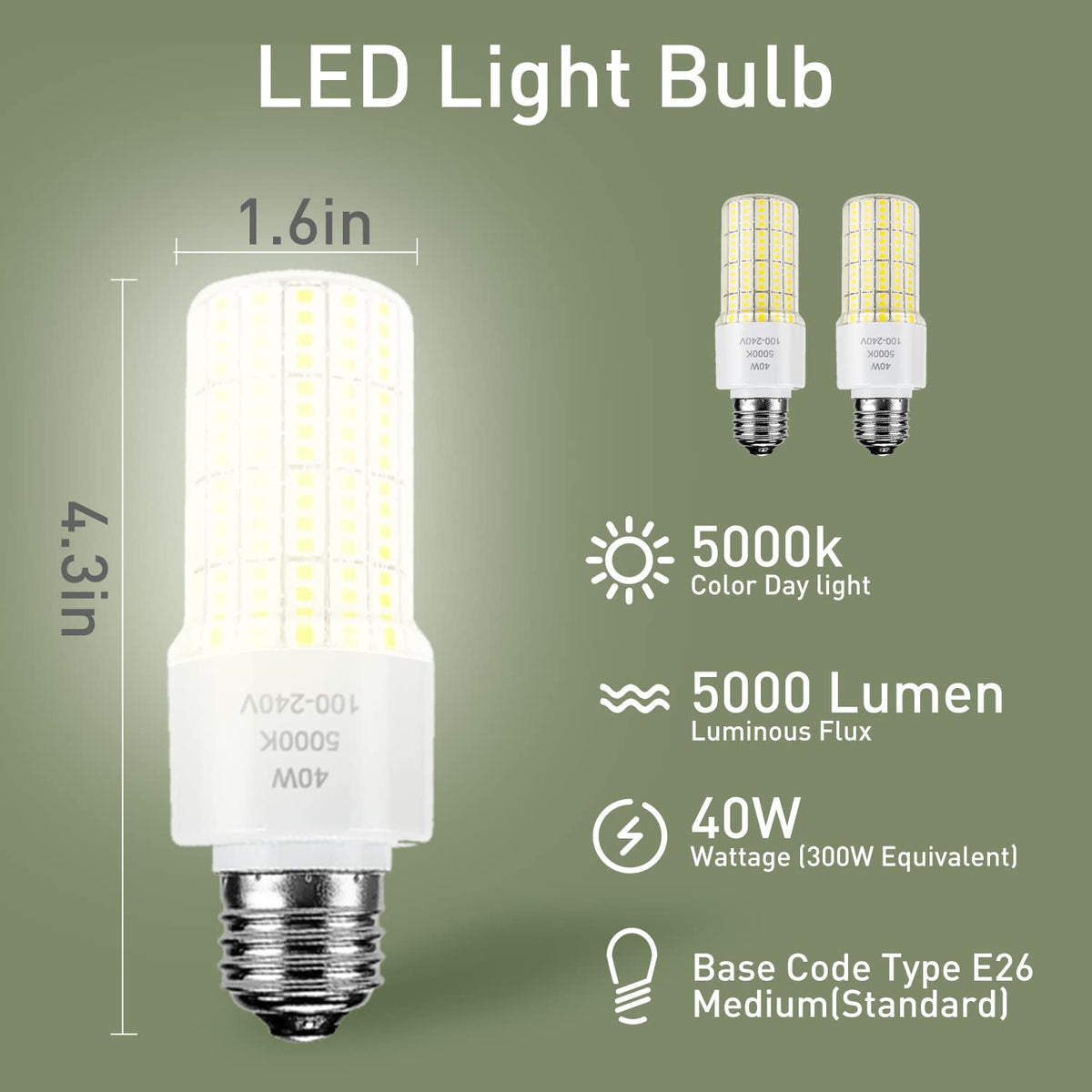 CA New Sunshine 40W LED corn light for reliable outdoor street lighting