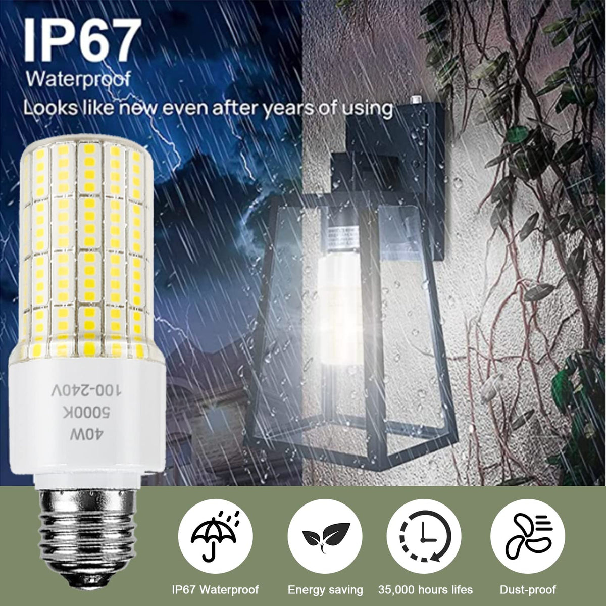 CA New Sunshine 40W LED corn light ideal for garages and workshops