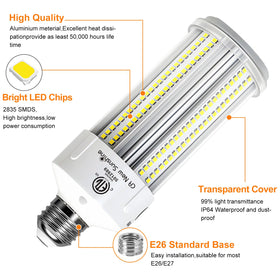 CA New Sunshine LED corn light producing 9000 lumens for wide-area coverage.