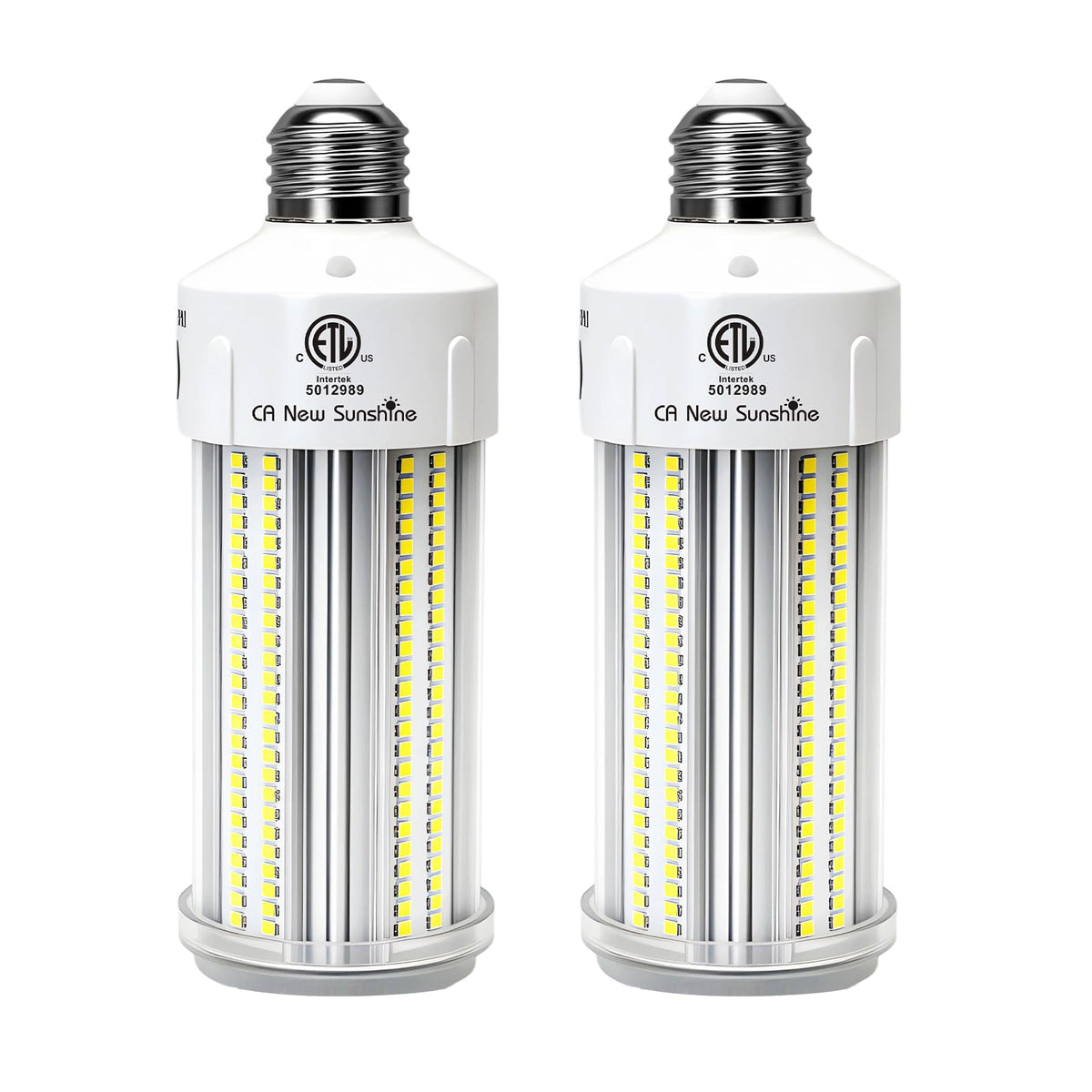 CA New Sunshine corn light with E26 base ready for direct wiring and installation.