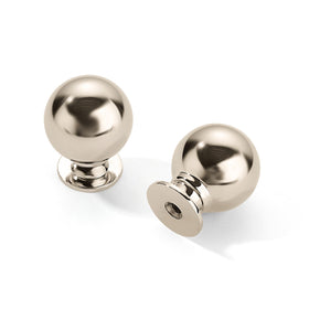 CABDM 10-pack 1-inch ball knob in polished nickel for durable kitchen and cabinet use.