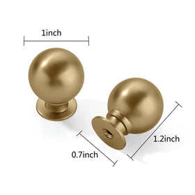 CABDM brushed brass knob close-up shows smooth texture and finish